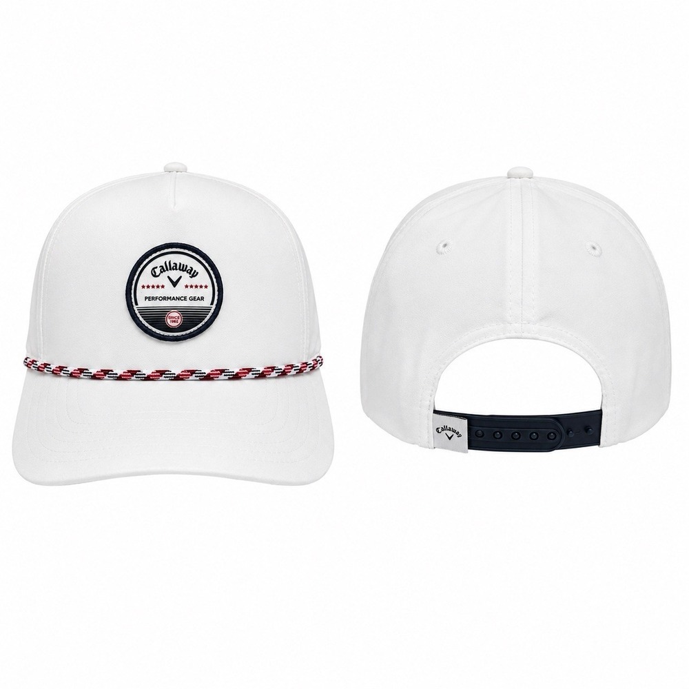 NEW Callaway Performance Gear Bogey Free Snapback Golf Hat White Red Navy Rope